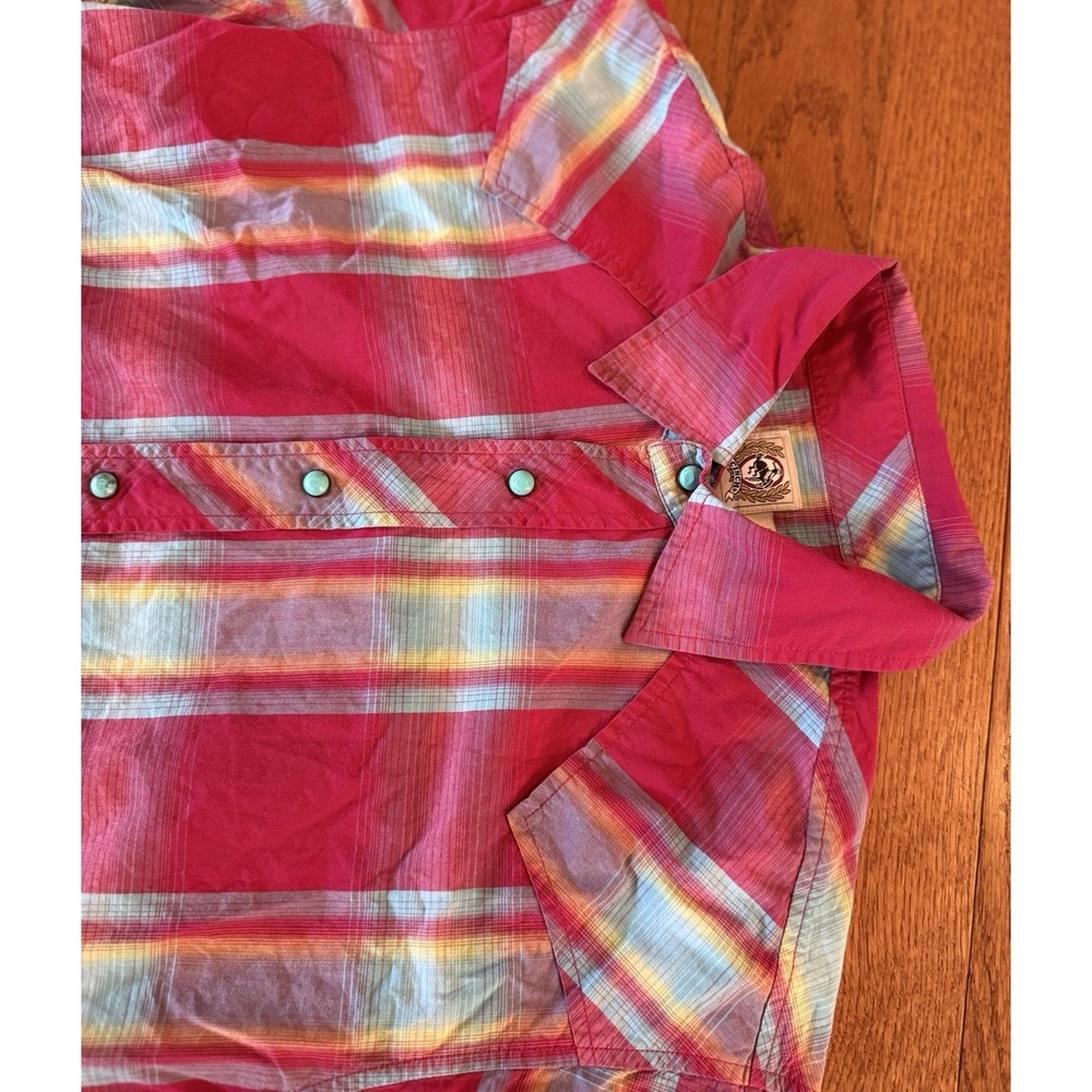 Cinch Womens Turquoise Snap Down Western Shirt M Colorful Cowgirl Short Sleeve